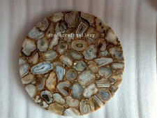 18" Agate Table Top Natural semi precious Gemstones pietradura home decor