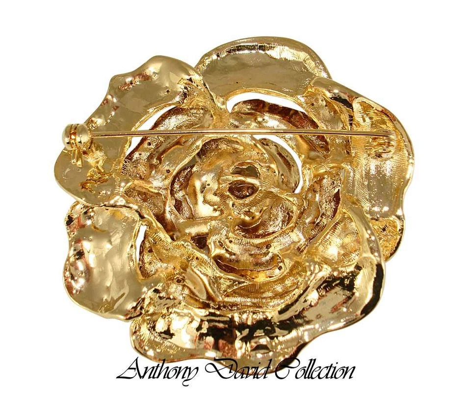 Broche prendedor Anthony David bronce oro rosa con cristales de Swarovski Foto 2 de 2
