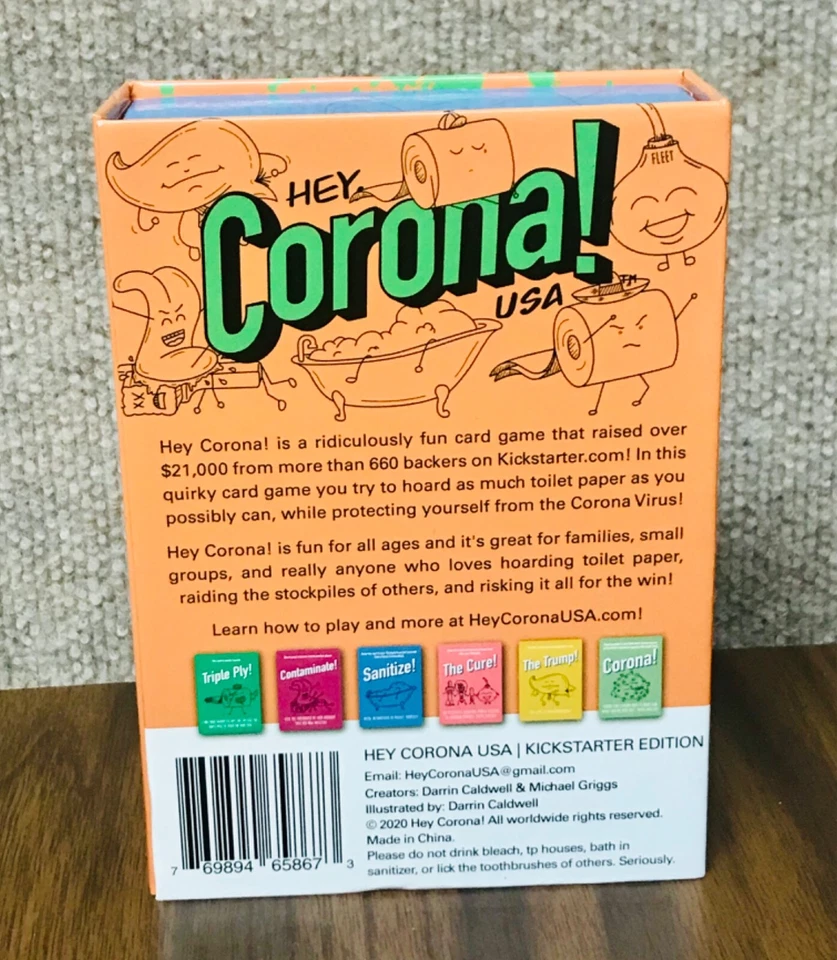 嘿,Corona! 美国 (2020) 新奇游戏 COVID 大流行性冠状病毒全新未拆封卡 — 第 3/4 张图片