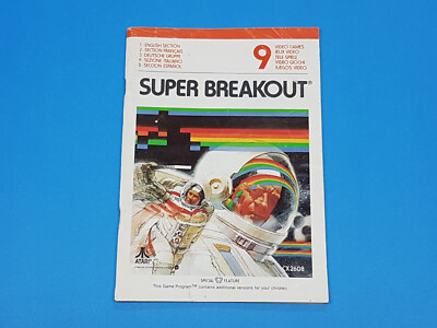 Super Breakout 9 Multi-language Atari 2600 Authentic Manual Only