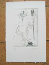 PIERO GUCCIONE Incisione Acquaforte 28,5x18,5 inizi'80 (dichiaraz.autenticità)