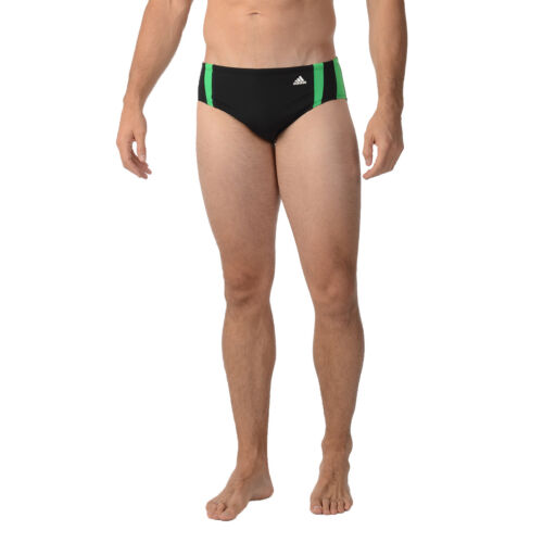 Adidas Event Brief Swim Boxer Trunks Brief Black & Green  - Picture 1 of 2