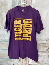 Men’s L Vintage Purple Jeanerette, La., High Tigers N.O.S. T Shirt