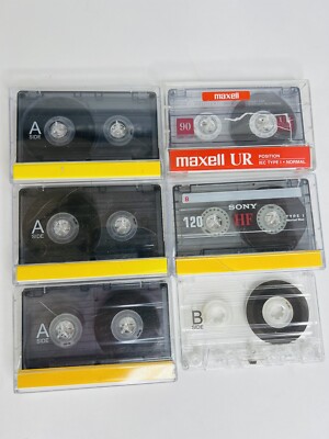 Mixed Lot of 6 Blank Cassette Tapes, Maxwell Sony