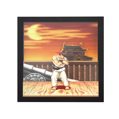 Super Street Fighter 2 (Ryu Victory Pose) - 3D Shadow Box Frame (9 x 9)