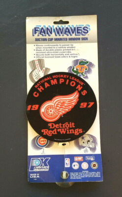 Detroit Red Wings 1997 Champions NHL Hockey Fan Waves Suction Cup Window Sign