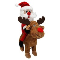 Nobby Xmas PlüSch Weihnachtsmann Auf Elch 38 Cm Hundespielzeug Mit Squeaker