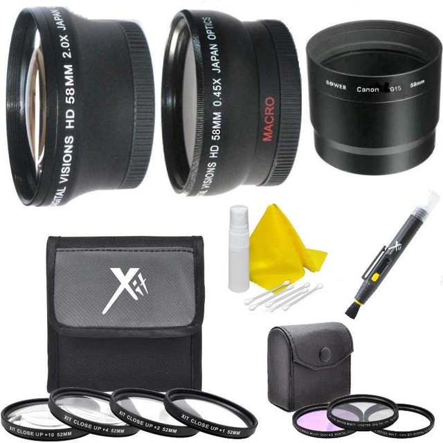 58mm Lens Filter Accessory Kit for Canon PowerShot G12, G11, G10