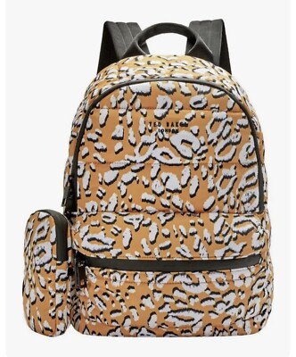 Ted Baker Leopard Puffer Nylon Laptop Backpack Mini Pouch Yellow NEW 1627 Ted Baker Backpacks for Women for sale | eBay main image 4