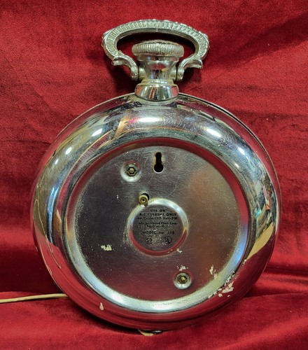VINTAGE WALL CLOCK 8" Pocket Watch styled UNITED CLOCK CORP. BROOKLYN, NY 1950s - Picture 4 of 6