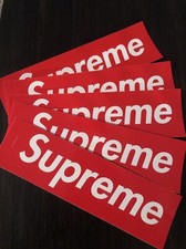 New 5x Supreme Authentic Red Box Block Logo Stickers Lot Pack 8 x2.25 Decals
