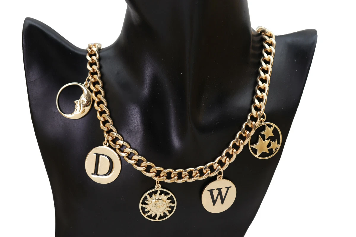 Collana da donna con sole e luna, in argento Sterling 925