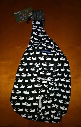 NWT KAVU Swan Love Black Cotton Rope 