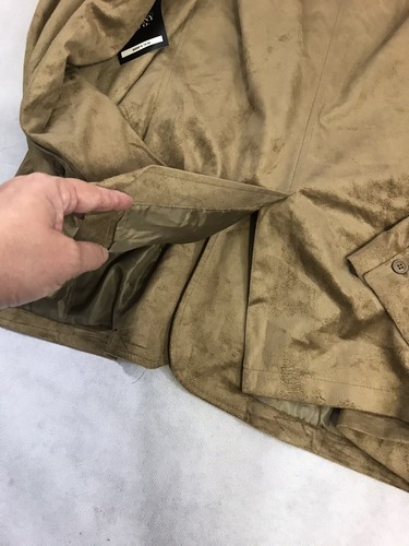 New Botany 500 Brown Camel Tan Blazer Mens XL Coat Jacket Soft Faux Suede - Picture 10 of 12