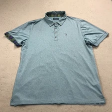 William Murray Polo Shirt Mens Large Blue Bill Logo Performance Golf Stretch