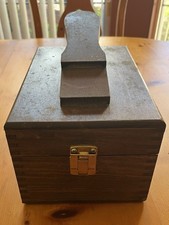 Vintage Oak Shoe Shine Box With 6 Brushes