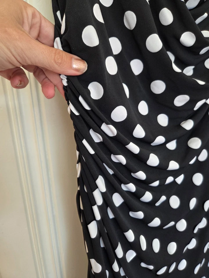 Ronni Nicole designer preppy pretty Polka Dot ruched Career Sheath Dress - Image 3 of 4