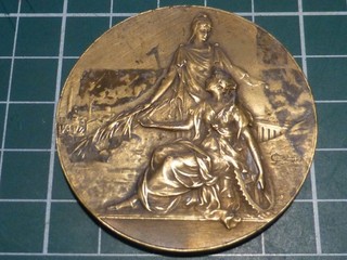 FRANCE MEDAILLE (Br) SYNDICAT PATRONAL DE L'OPTIQUE (TACHEE) 61 38gr !