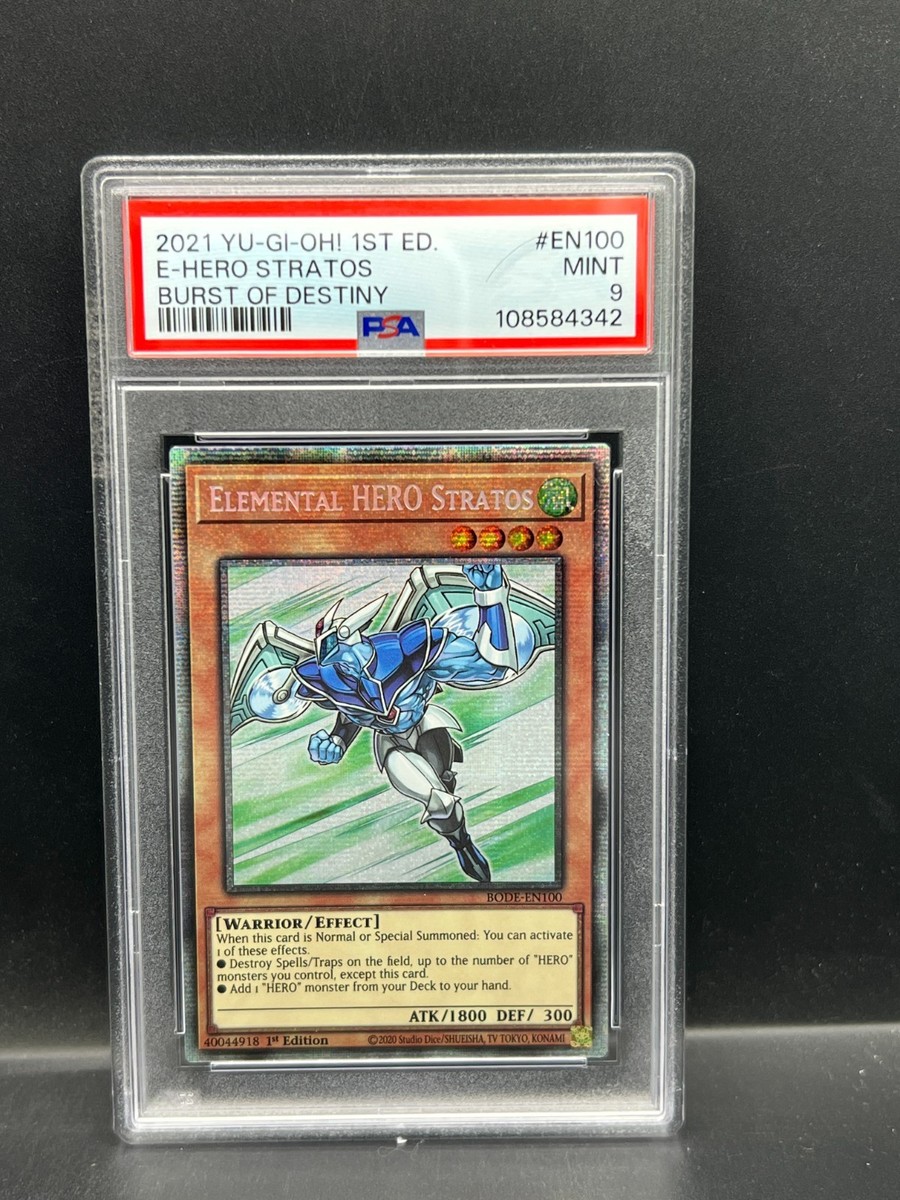 Yugioh PSA 9 MINT Elemental Hero Stratos BODE-EN100 Starlight Rare