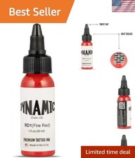 Dynamic Color Fire Red Tattoo Ink, Since 1990, 1 oz