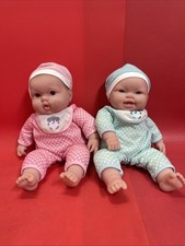 Berenguer JC Toys Lot 2 Baby Dolls 13 Cloth Body Vinyl With Outfits