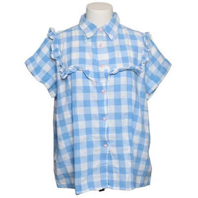 Lazy Oaf, Kurzarmhemd, Größe: S/M, Blau/Weiß, Baumwolle, Karo, Damen #qQE