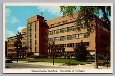 Administration Building, Street View at University of Michigan. Postcard TS-127