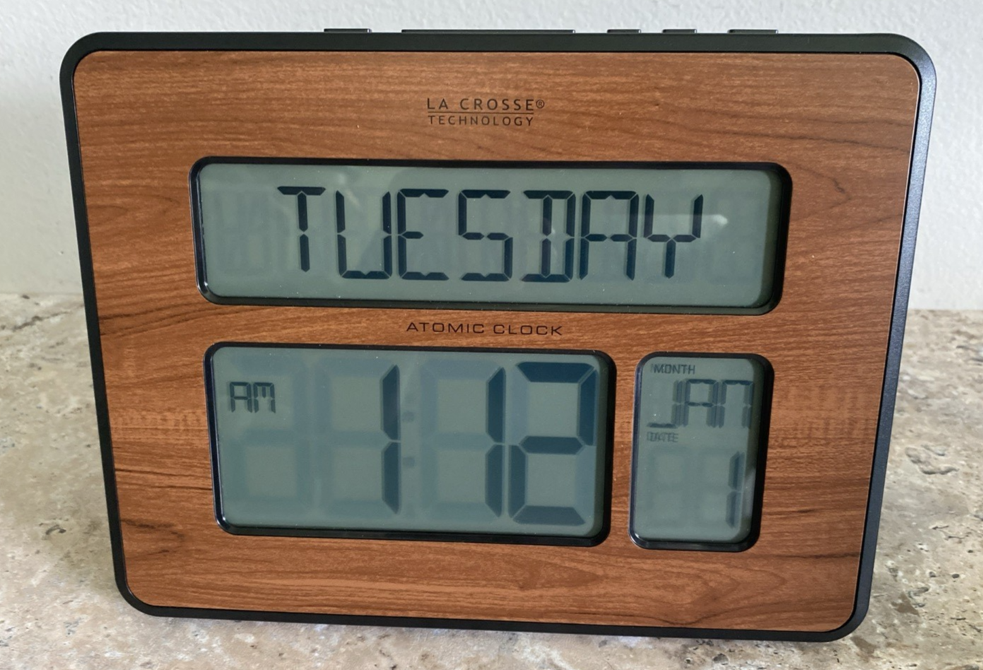 Atomic Full Digital Calendar Clock by La Crosse Technology 513-1419BL-WA-INT  