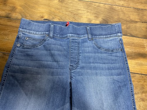 Spanx Cropped Flare Pull On Blue Jeggings High Rise Pulse Size 1X Petite - Picture 3 of 9