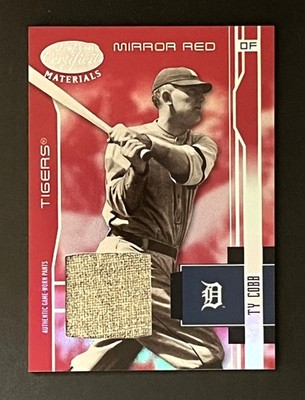 TY COBB 2003 Leaf Certified Materials Mirror Red #204 Game Worn Pants RARE 05/15
