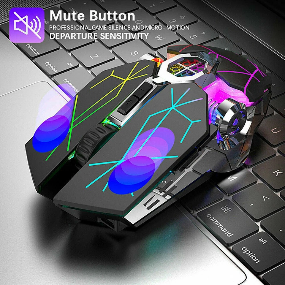 Gaming Maus Usb Gamer Mouse Pc Wireless Maus Notebook Laptop Led 2.4Ghz 1800Dpi - Image 2 of 4