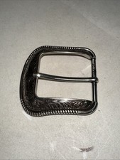 3D Belt Co Western Engraved Silver Buckle A4035 Floral Scroll Design Cowboy