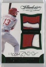 2016 Panini Flawless Dual Patch Emerald 1/5 Matt Carpenter #27 Dual Patch 12x6