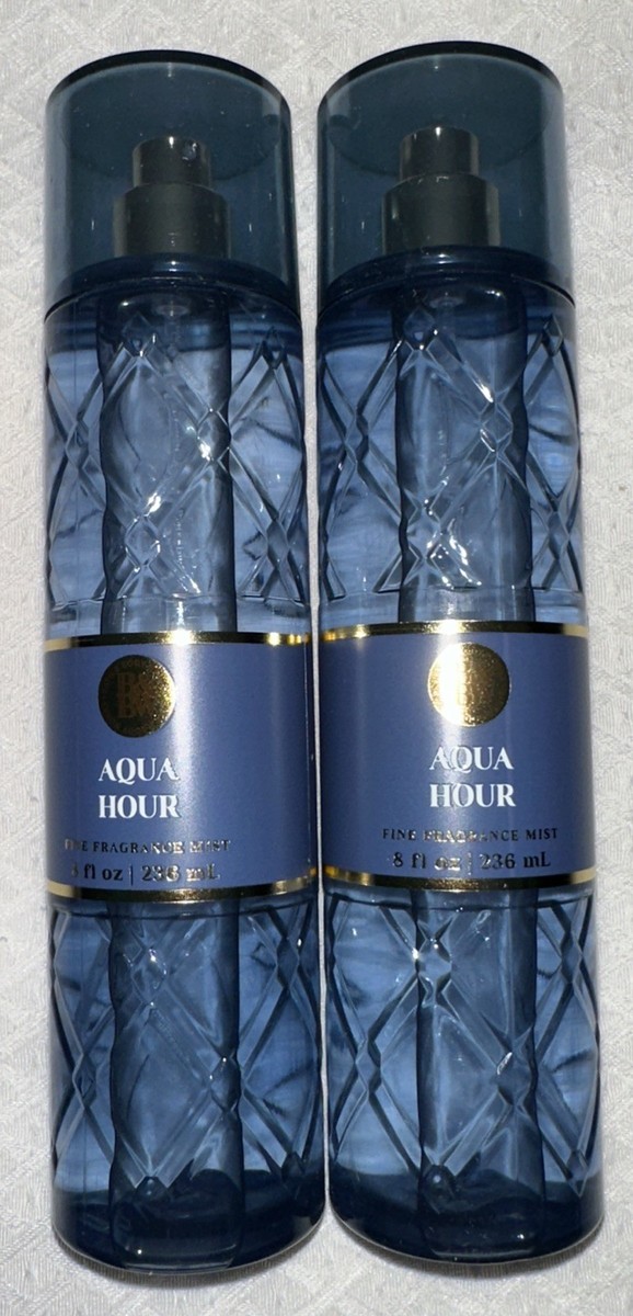 2 Bath & Body Works AQUA HOUR Fragrance Mist Body Spray 8 oz