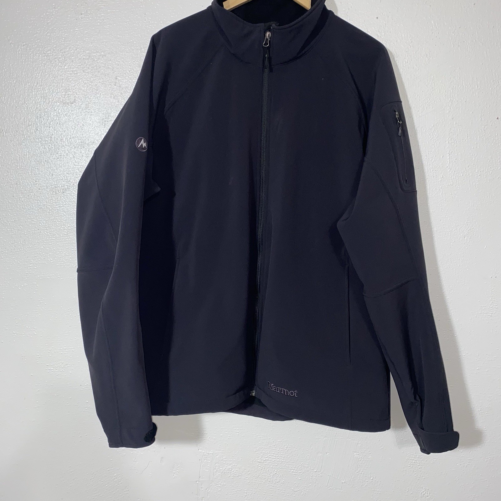 Marmot Corporate Embroidered black soft shell jacket mens  X