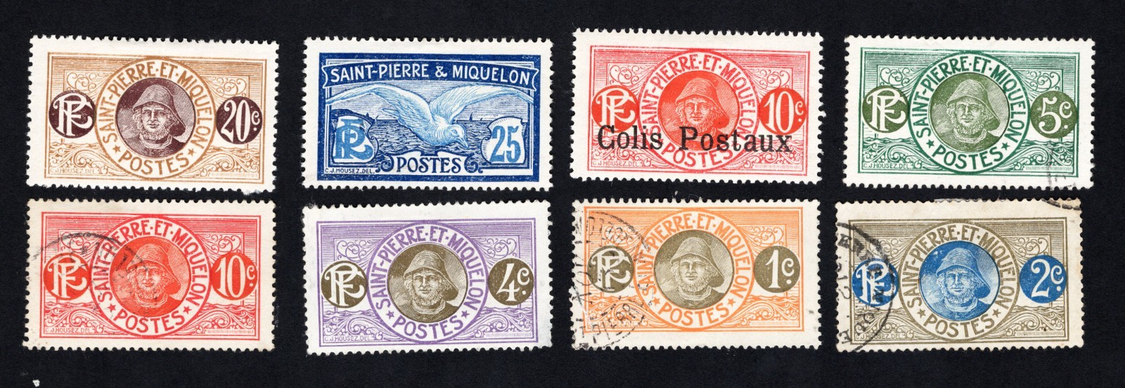 St.Pierre and Miquelon 1909-17 group of stamps MH/MNG/used CV=15$