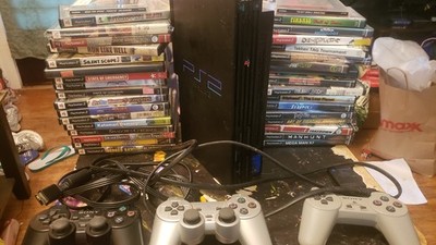 sony playstation 2 ps2 with hdd adapter and over 30 games