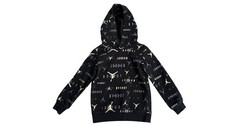 Jordan Hoodie Kids 5 Black Allover Jumpman Logo Fleece Pullover Sweatshirt