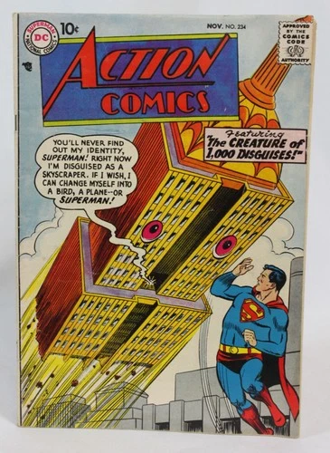 Vtg Action Comics Book #234 Superman Creature 1000 Disguises DC 1957 Estate