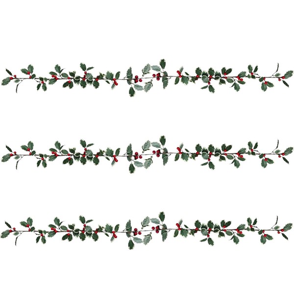 Weihnachten Dekoration Stechpalme Girlanden Set Mit 3 Fenster, Kaminsims, Treppe-image