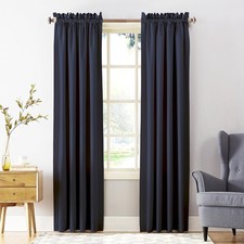 Sun Zero Barrow Energy Efficient Rod 54"W x 95"L Pack of 2 , Navy Blue