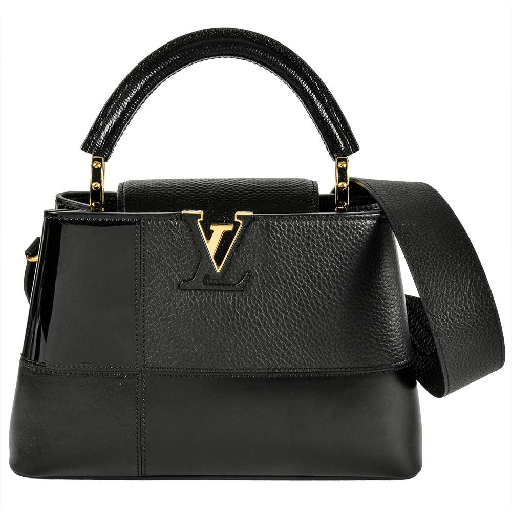Louis Vuitton Capucines BB Handbag Leather Enamel M59269 Black r0_0625