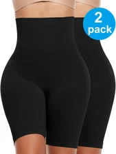 2 Packs Tummy Control Shapewear Shorts Faja Body Shaper for Women High-Waisted T