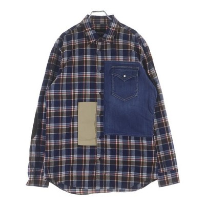 DSQUARED2 DSQUARED 21AW Plaid Long Sleeve Denim Western Shirt Indigo brown Used