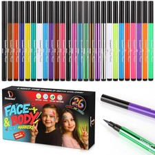 26 Pack Face Painting Markers  Water Resistant Face Paint Kit for 26 Colors