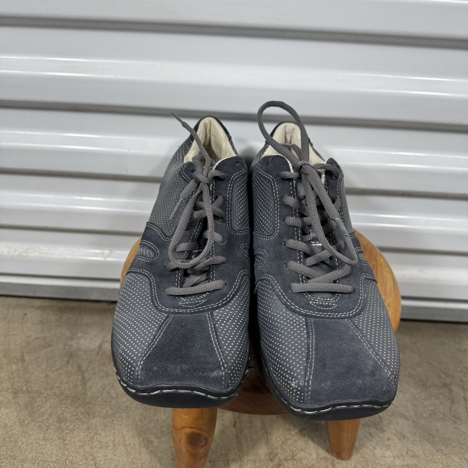 Kenneth Cole Reaction Mens Black Leather Lace Up Sneaker Chunky Dad Shoes Size 8