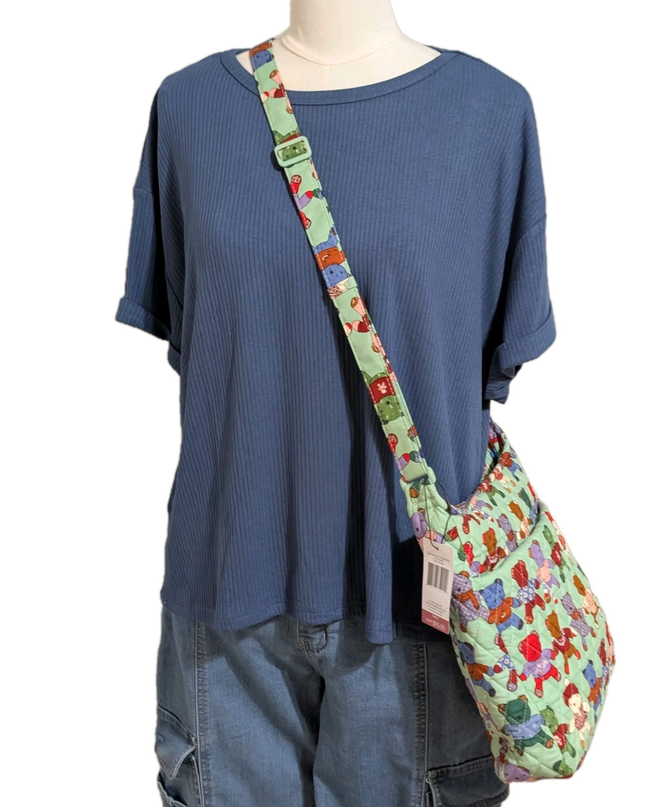 Vera Bradley XL Essential Crossbody Bag Teddy Bear New