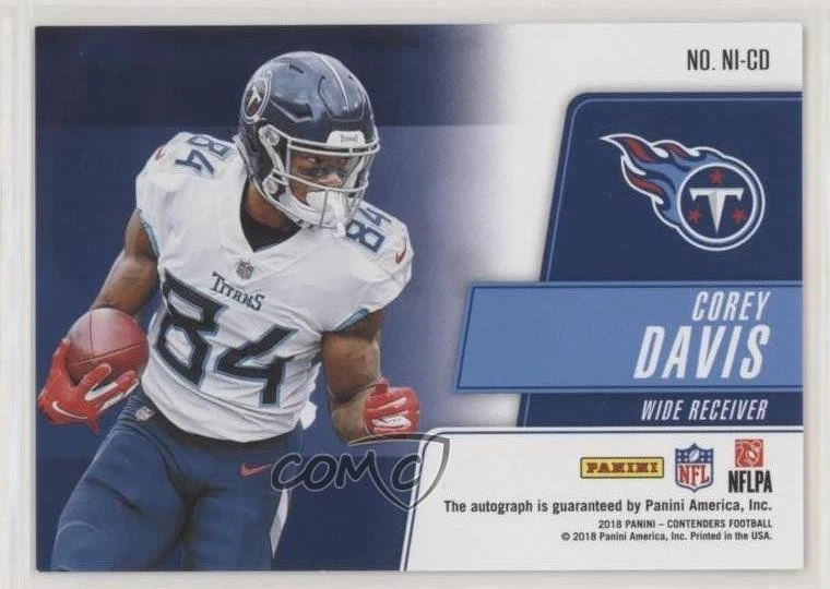 2018 Panini Contenders NFL Ink Gold /25 Corey Davis #NI-CD Auto - Image 2 of 2