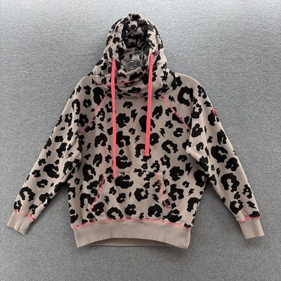 Scamp Dude Hoodie Youth Girls 6 Gray Leopard Organic Cotton Fleece Kids Pullover