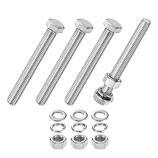 4-Pack Hex Head Screw Bolt with Nuts Flat & Lock Washers M12x100mm